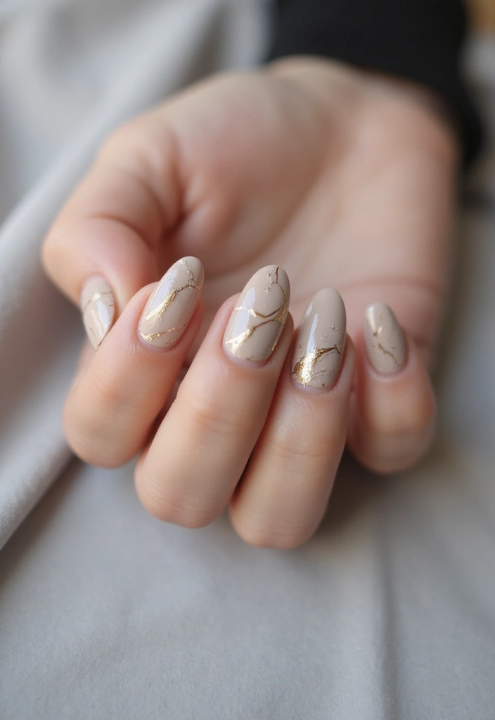 40 Stunning Nail Design Ideas to Ignite Your Inner Trendsetter - 32. Classy Marble with Neutral Tones