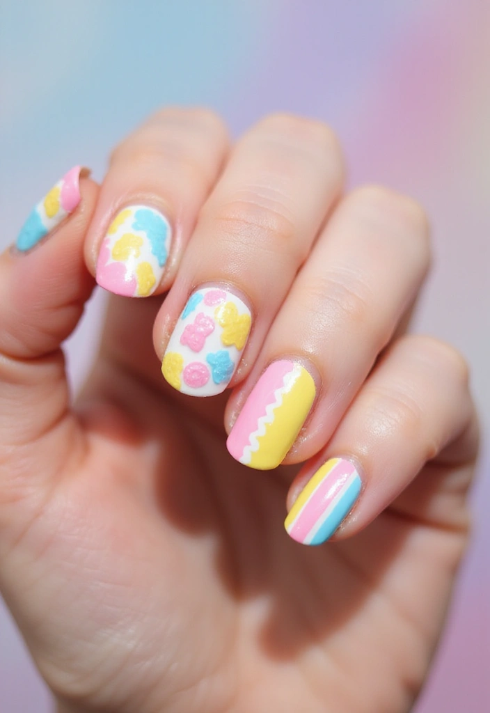 40 Stunning Nail Design Ideas to Ignite Your Inner Trendsetter - 37. Sweet Candy Designs with Bright Colors