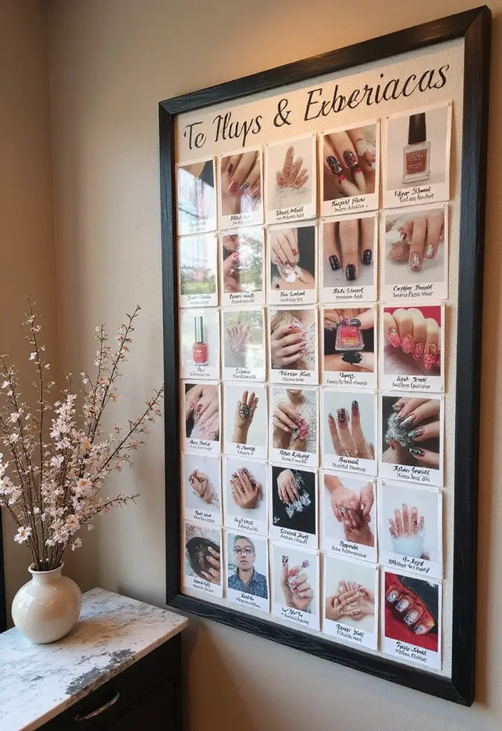 40 Stylish Nail Salon Decor Ideas for Inviting - 12. Nail Art Inspiration Boards