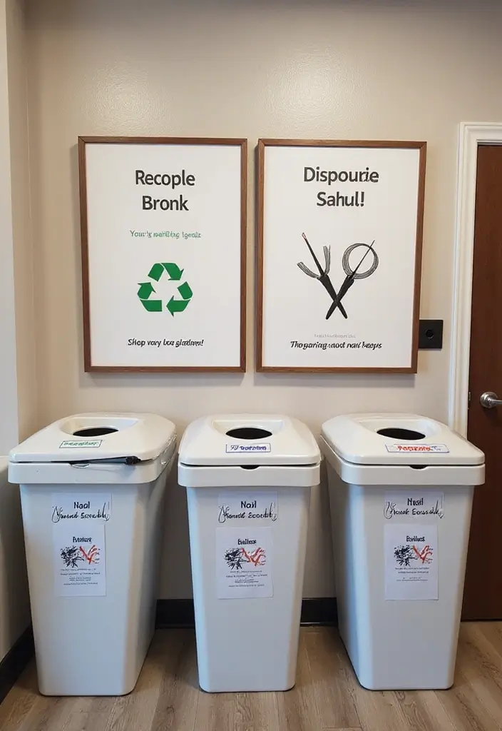 40 Stylish Nail Salon Decor Ideas for Inviting - 20. Eco-Friendly Disposal
