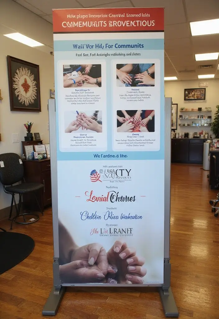 40 Stylish Nail Salon Decor Ideas for Inviting - 23. Community Involvement Display