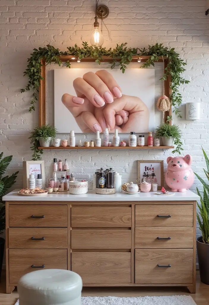 40 Stylish Nail Salon Decor Ideas for Inviting - 34. Engaging Social Media Displays