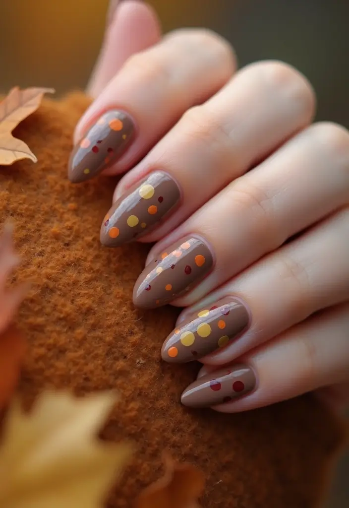 40 Thanksgiving Nail Ideas for Festive - 13. Simple Dots