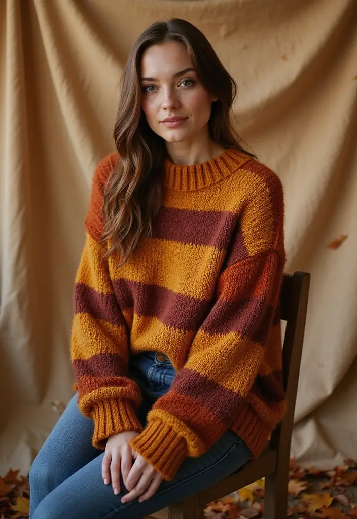 40 Thanksgiving Nail Ideas for Festive - 14. Cozy Sweater Pattern