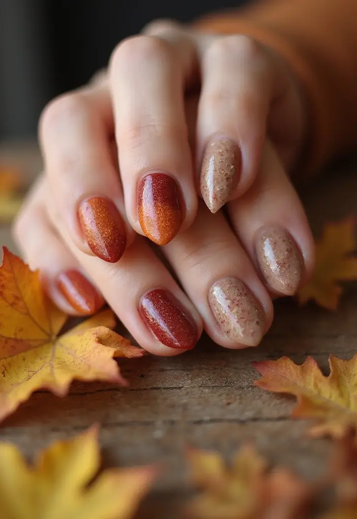 40 Thanksgiving Nail Ideas for Festive - 16. Rustic Charm