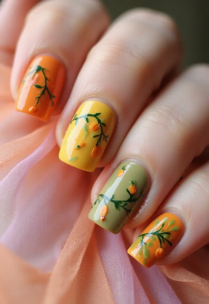 40 Thanksgiving Nail Ideas for Festive - 20. Whimsical Squash
