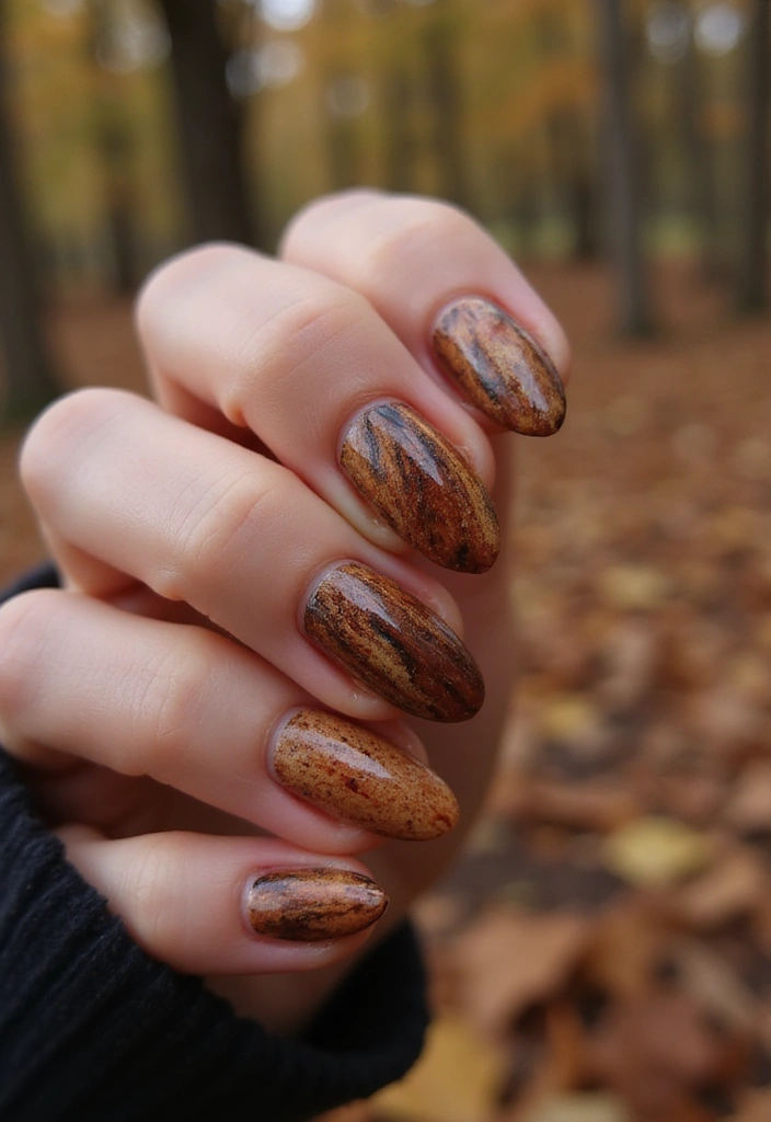 40 Thanksgiving Nail Ideas for Festive - 21. Rustic Wood