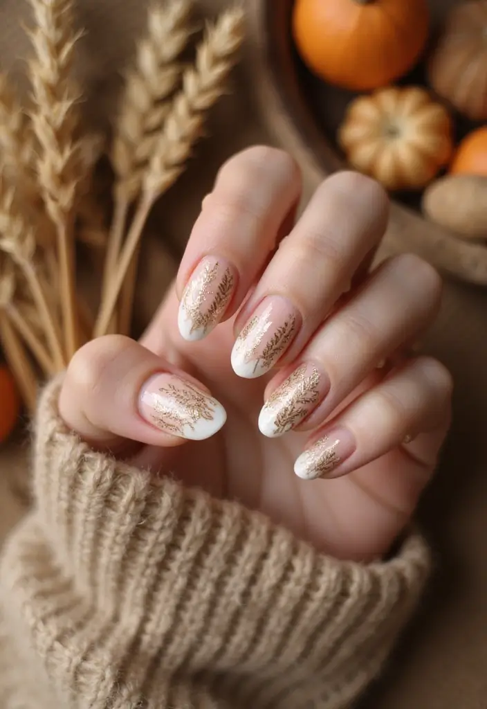40 Thanksgiving Nail Ideas for Festive - 22. Golden Wheat