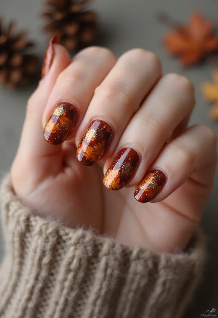 40 Thanksgiving Nail Ideas for Festive - 24. Cute Pinecones