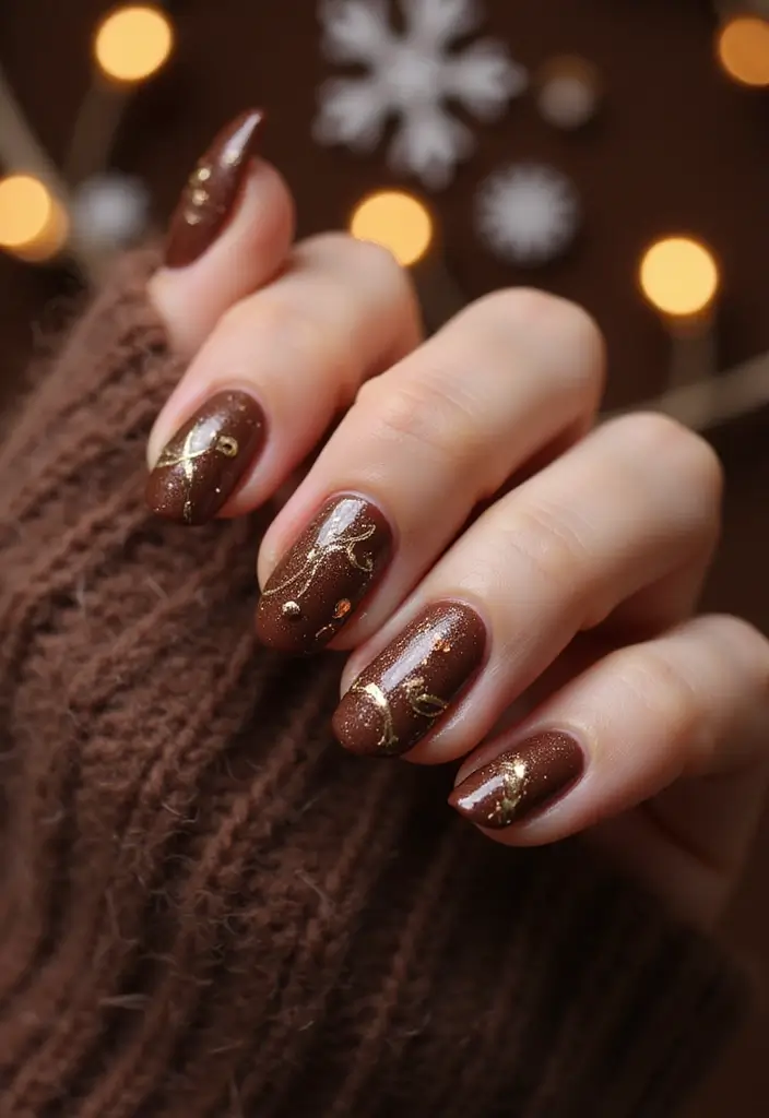 40 Thanksgiving Nail Ideas for Festive - 32. Warm Cocoa