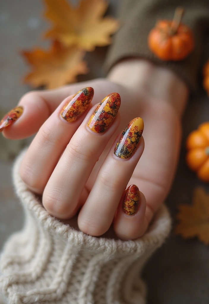 40 Thanksgiving Nail Ideas for Festive - 33. Vintage Harvest