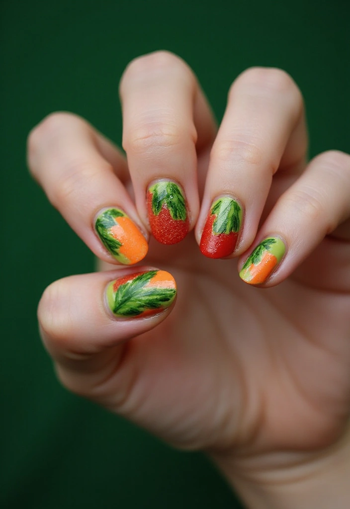 40 Thanksgiving Nail Ideas for Festive - 35. Nature’s Bounty