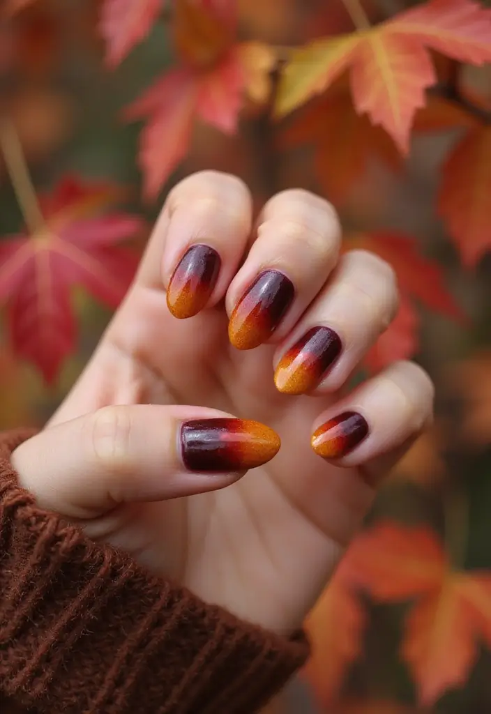 40 Thanksgiving Nail Ideas for Festive - 38. Autumn Ombre