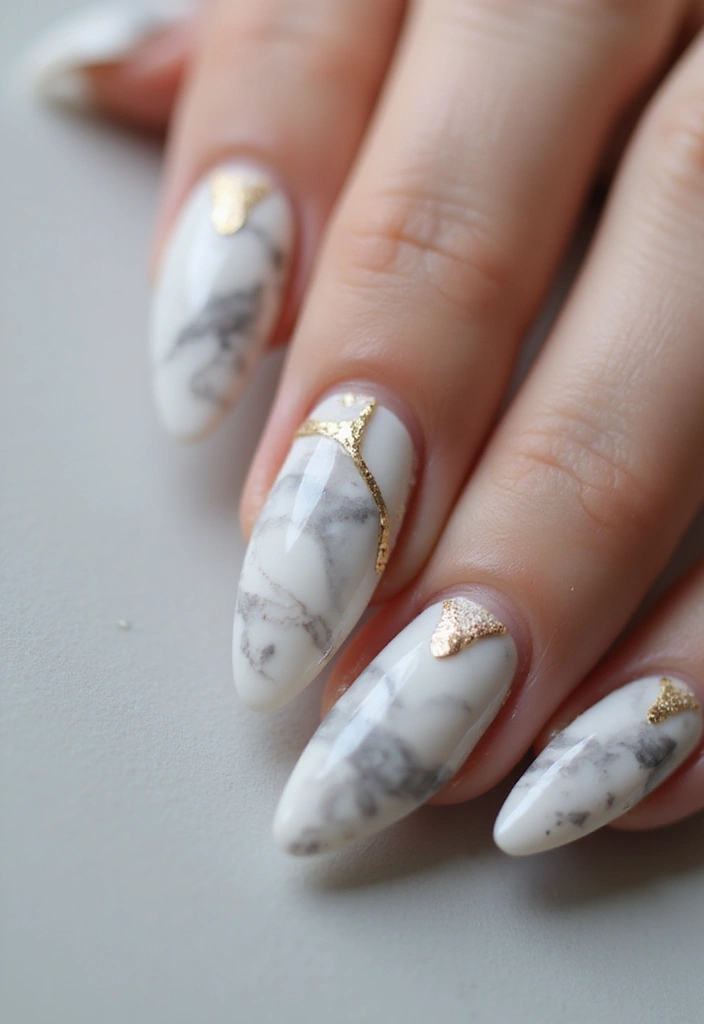 45 Artistic Nail Design Ideas for Every Season's Ultimate Vibe - 13. Marble Magic