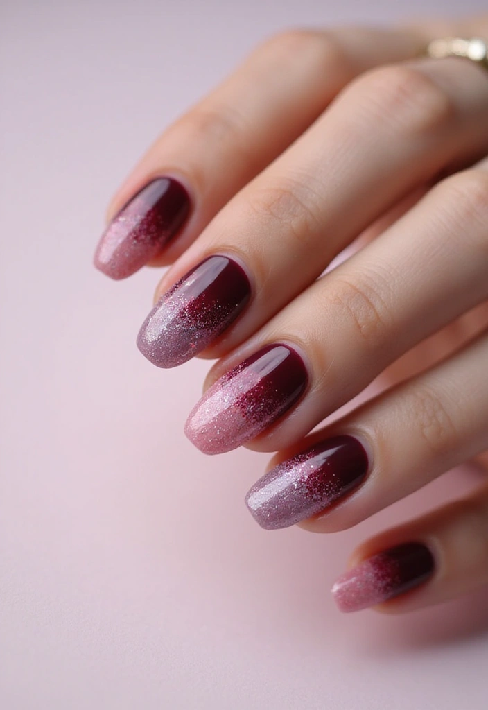 45 Artistic Nail Design Ideas for Every Season's Ultimate Vibe - 19. Sparkling Ombre