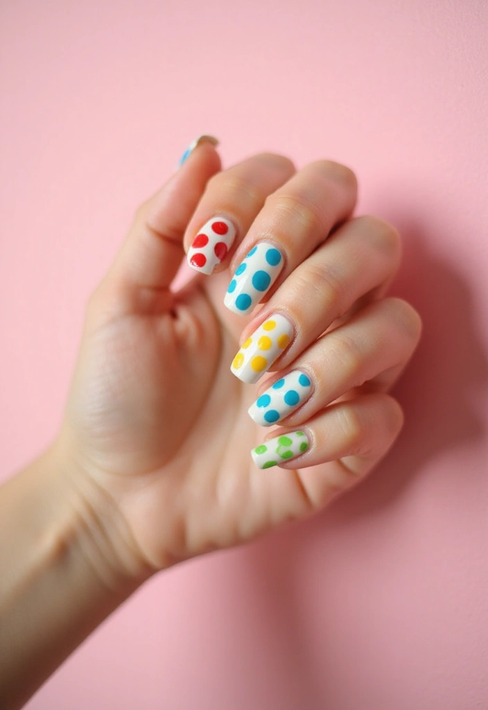 45 Artistic Nail Design Ideas for Every Season's Ultimate Vibe - 20. Retro Dots
