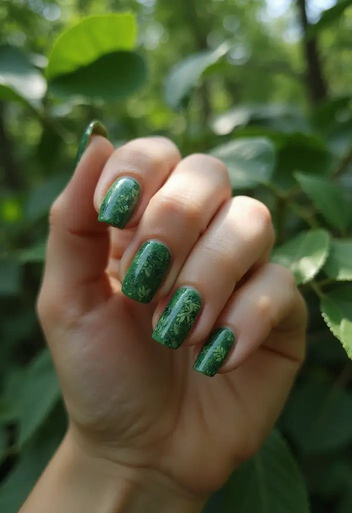 45 Artistic Nail Design Ideas for Every Season's Ultimate Vibe - 23. Forest Greens