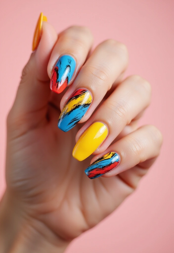 45 Artistic Nail Design Ideas for Every Season's Ultimate Vibe - 24. Brush Stroke Art