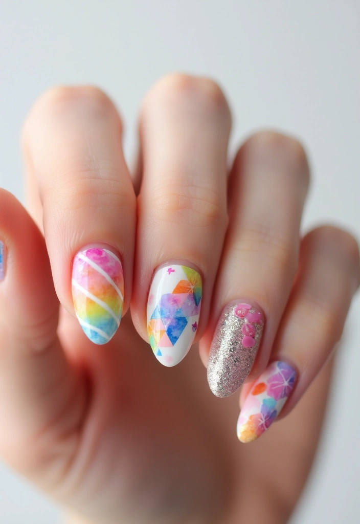 45 Artistic Nail Design Ideas for Every Season's Ultimate Vibe - 33. Mixed Media