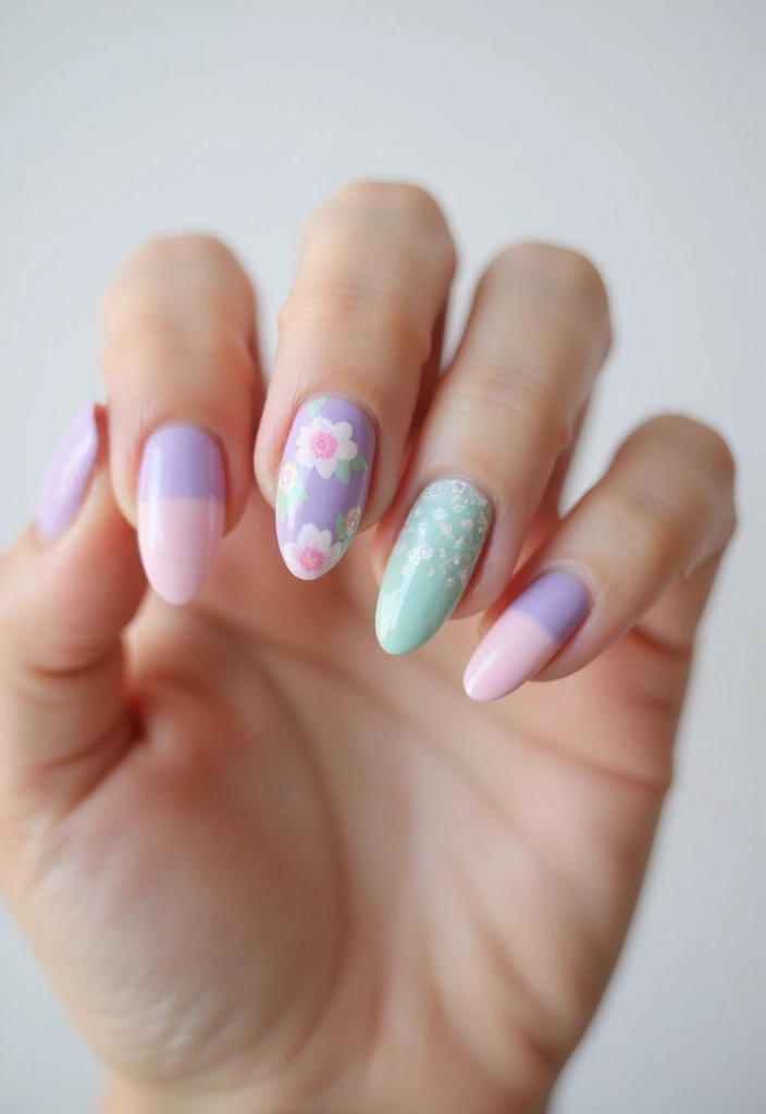 45 Artistic Nail Design Ideas for Every Season's Ultimate Vibe - 7. Pastel Rainbow