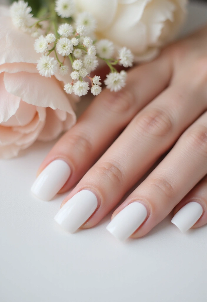 45 Crisp White Nail Ideas for Pure Ethereal Elegance - 1. Classic White Glossy