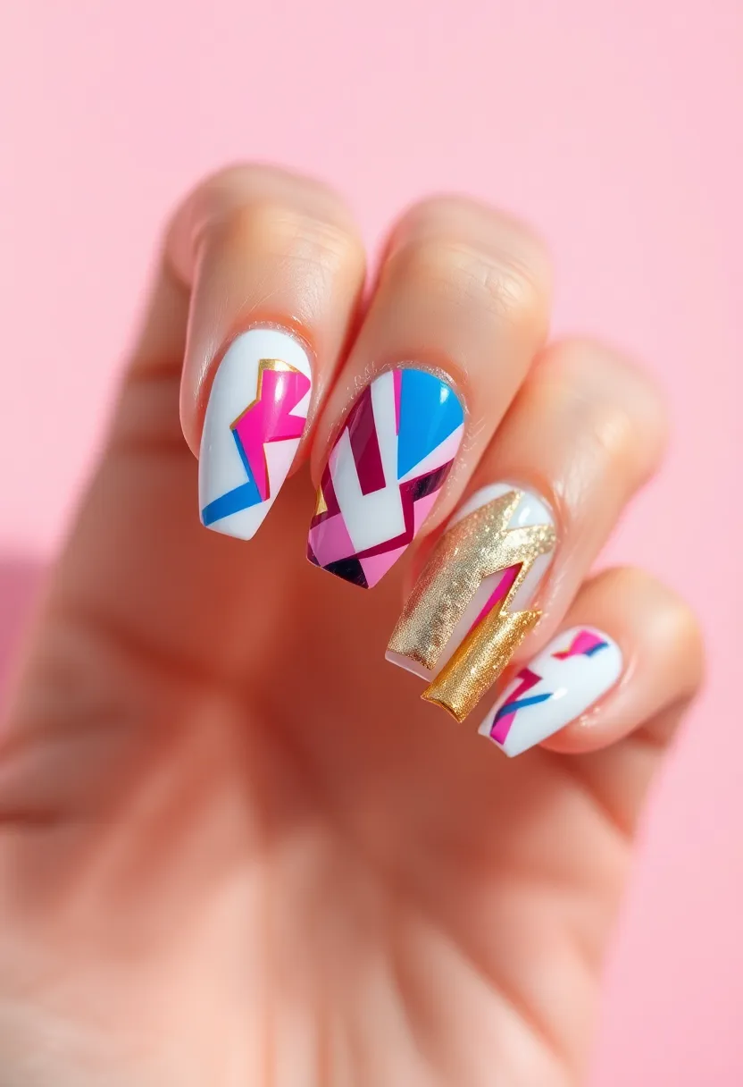 45 Crisp White Nail Ideas for Pure Ethereal Elegance - 12. Abstract Art