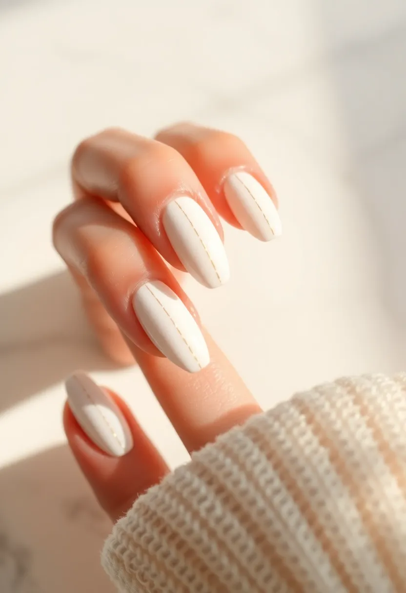 45 Crisp White Nail Ideas for Pure Ethereal Elegance - 16. White Stripes