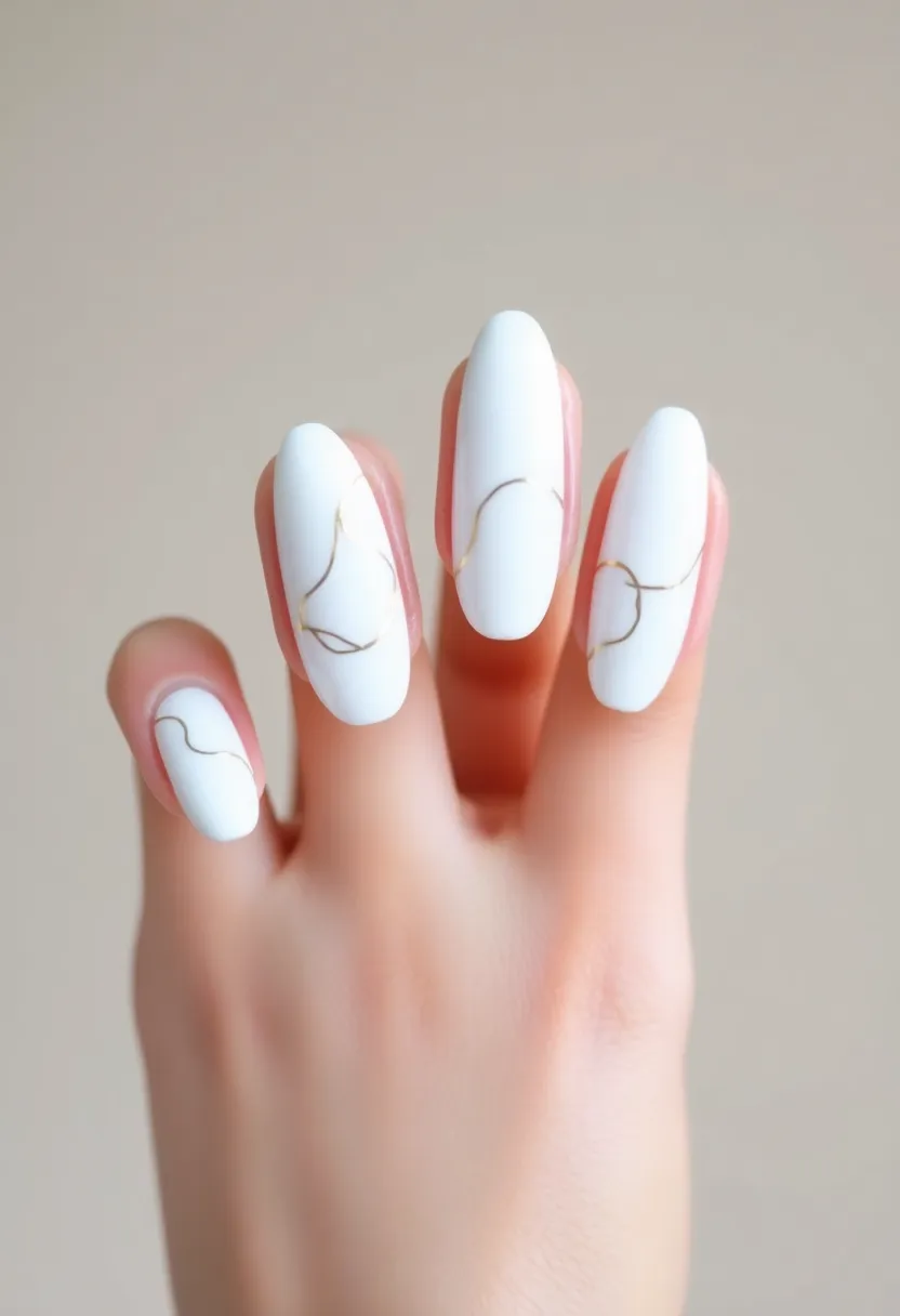 45 Crisp White Nail Ideas for Pure Ethereal Elegance - 28. White Abstract Lines