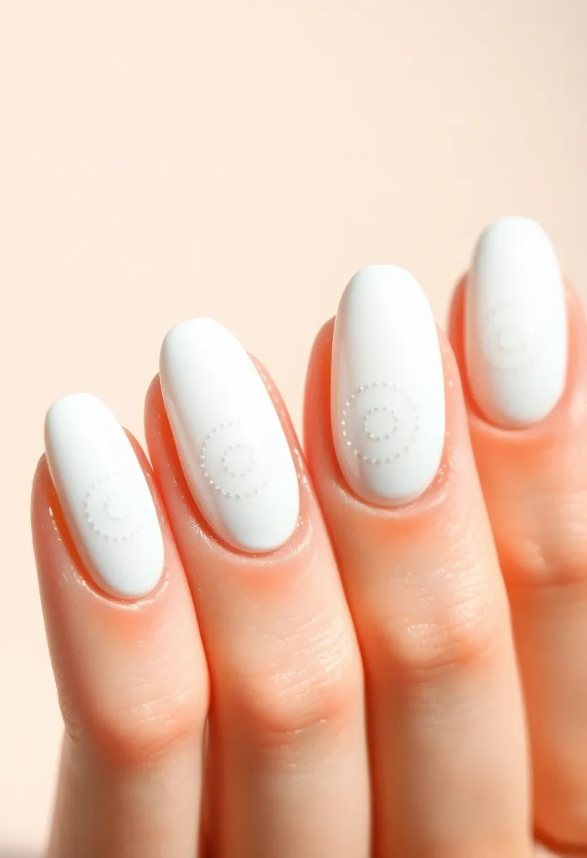 45 Crisp White Nail Ideas for Pure Ethereal Elegance - 34. White Spiral Designs