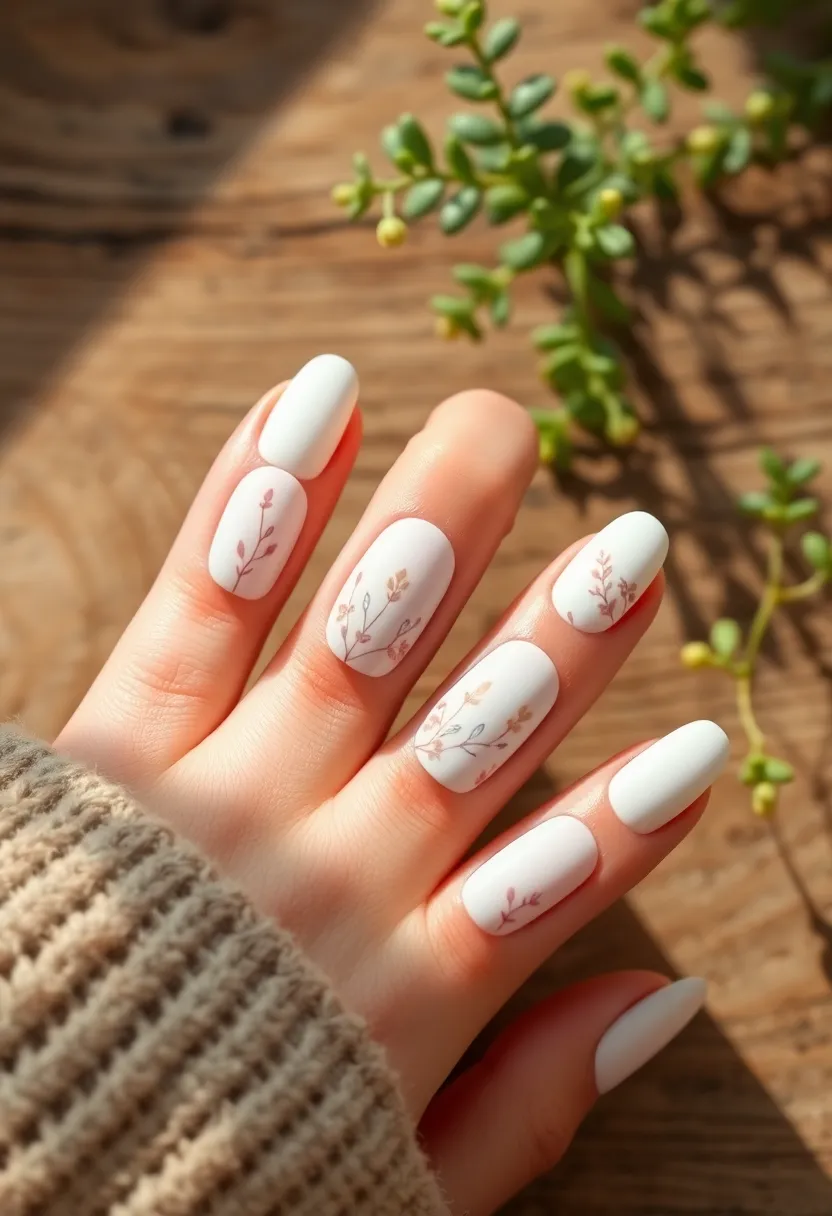45 Crisp White Nail Ideas for Pure Ethereal Elegance - 39. White Bohemian Style