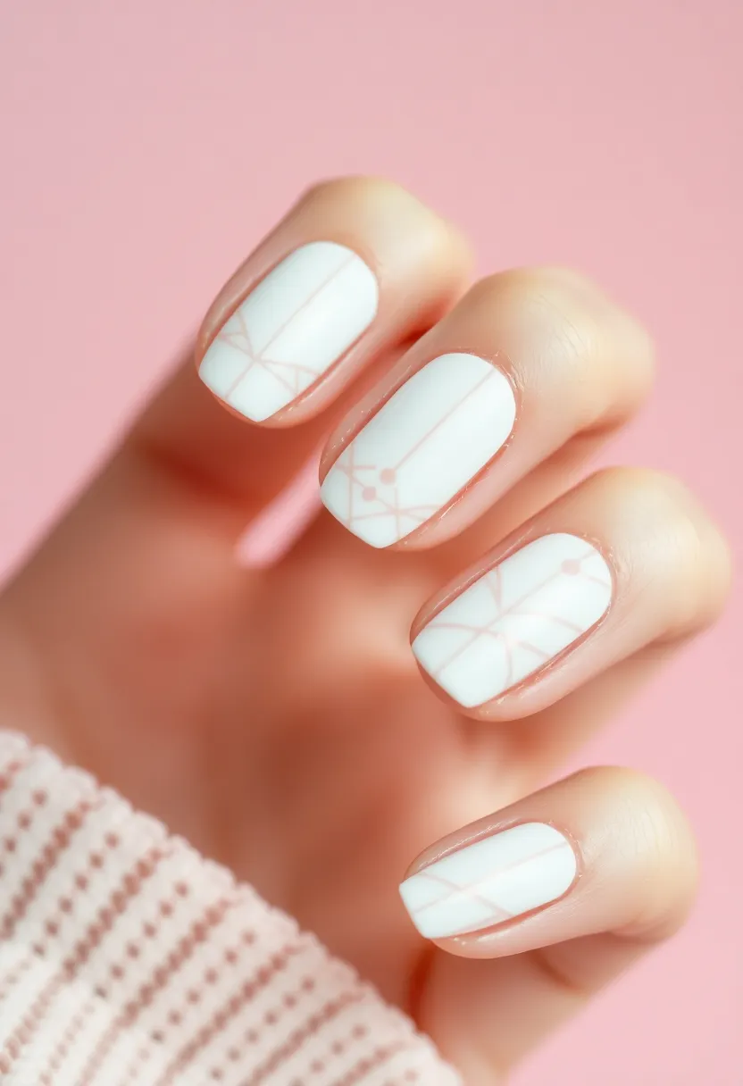 45 Crisp White Nail Ideas for Pure Ethereal Elegance - 8. Negative Space