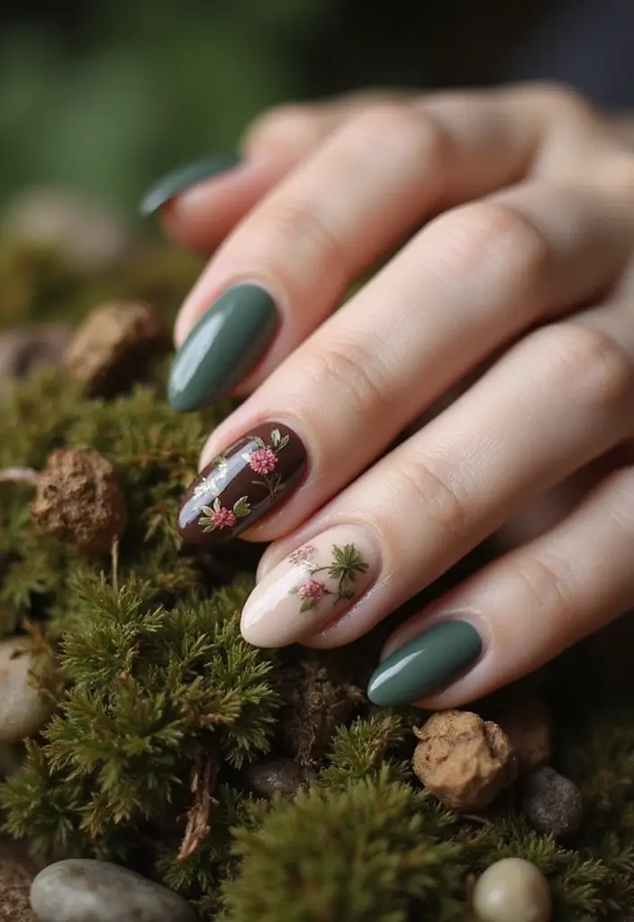 45 Diverse Nail Style Ideas for Every Personality and Passion - 1. Earthy Tones for Nature Lovers