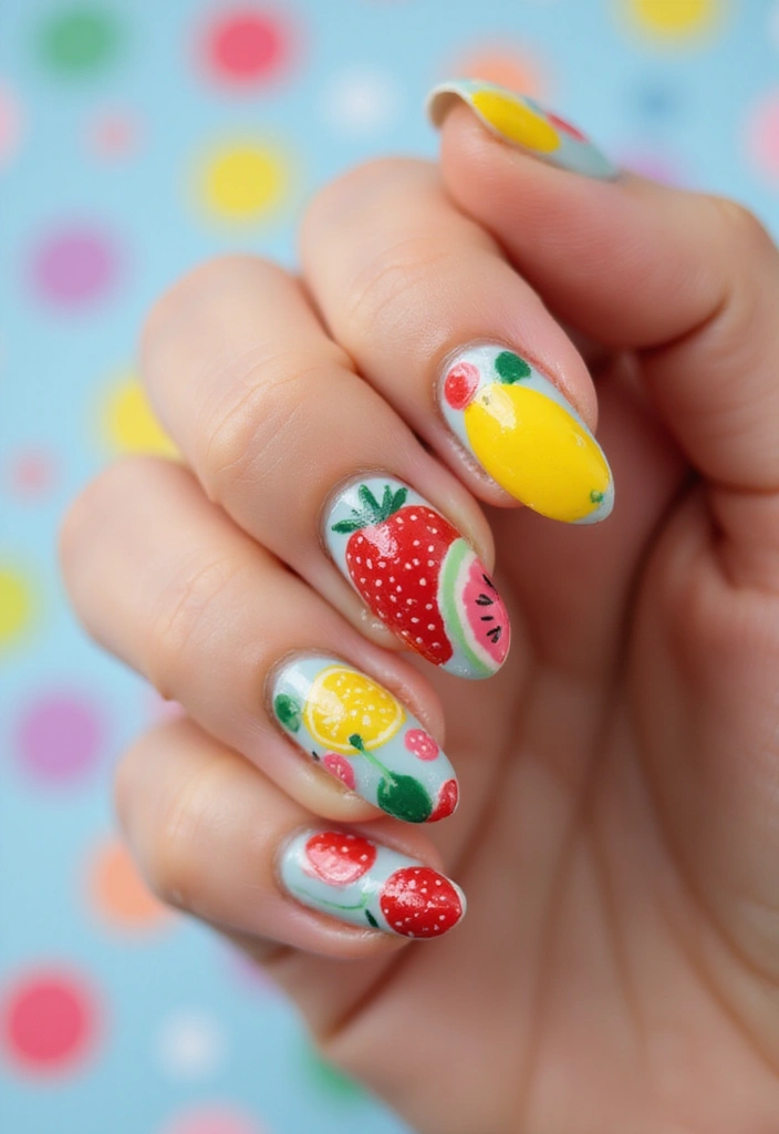 45 Diverse Nail Style Ideas for Every Personality and Passion - 40. Fun Fruit Designs