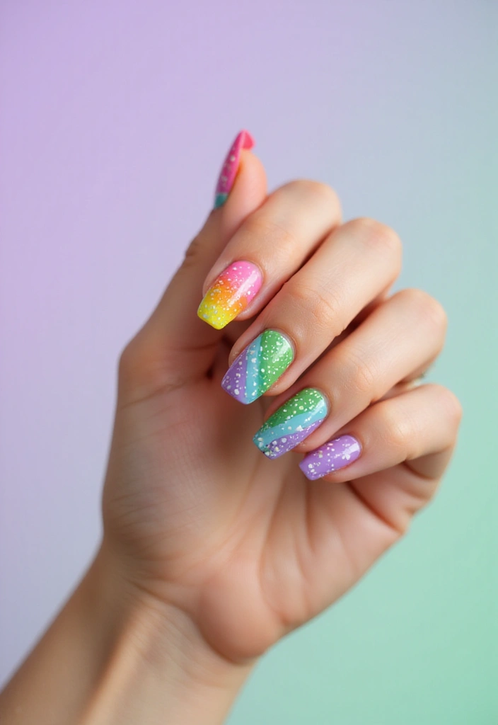 45 Diverse Nail Style Ideas for Every Personality and Passion - 45. Whimsical Rainbows