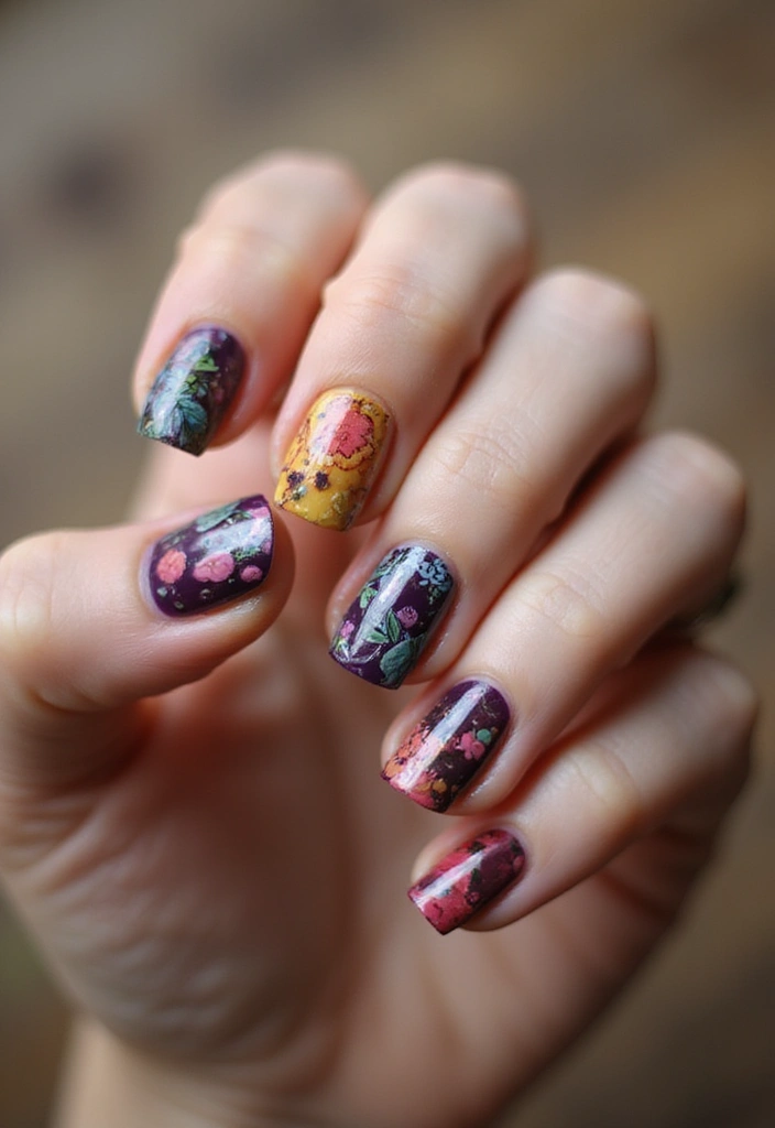 45 Emerging Nail Trends 2025 for Forward - 12. Nail Art using Natural Dyes
