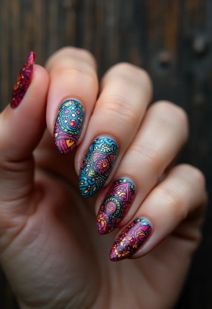 45 Emerging Nail Trends 2025 for Forward - 33. Cultural Nail Art
