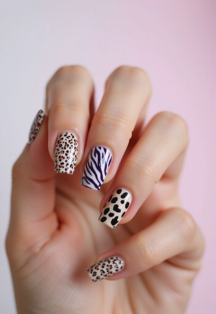 45 French Tip Nail Ideas for Classic Twists with Modern Magic - 13. Animal Print French Tips