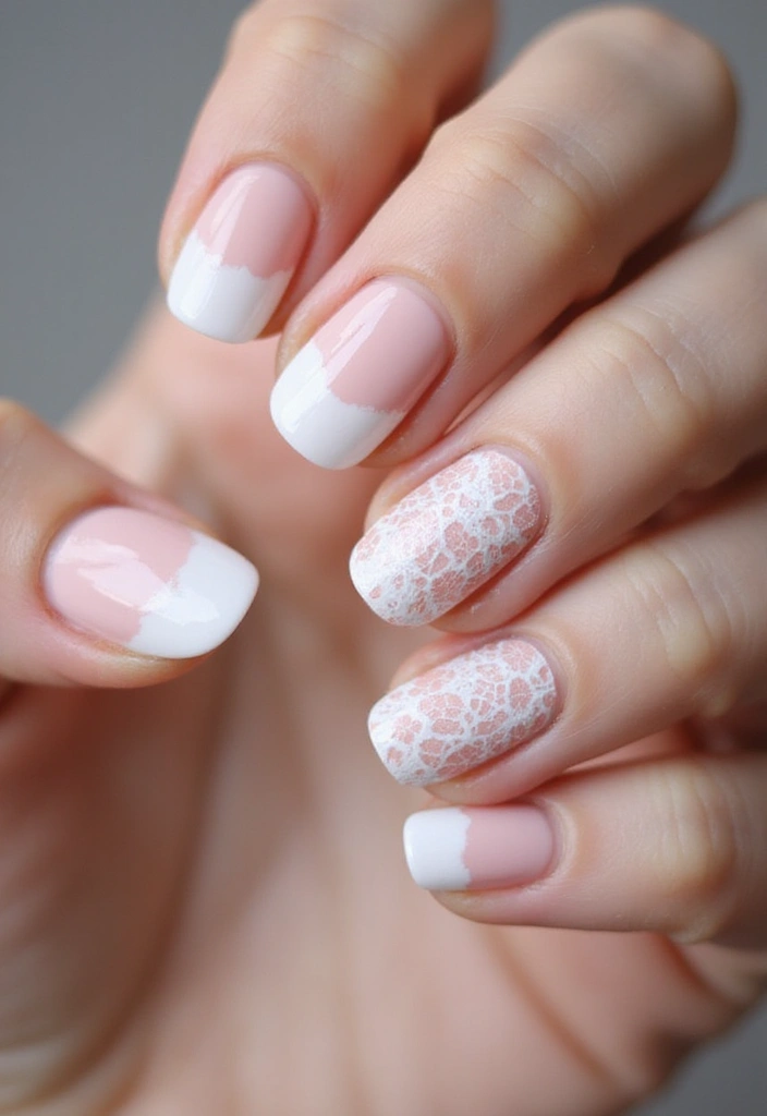45 French Tip Nail Ideas for Classic Twists with Modern Magic - 18. Lace French Tips