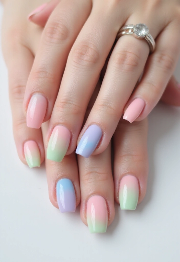 45 French Tip Nail Ideas for Classic Twists with Modern Magic - 2. Pastel Ombre French Tips