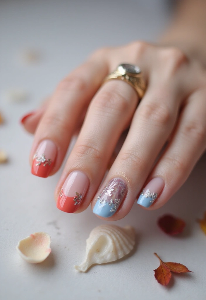 45 French Tip Nail Ideas for Classic Twists with Modern Magic - 24. Seasonal French Tips