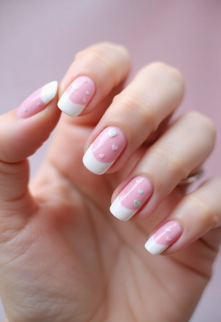 45 French Tip Nail Ideas for Classic Twists with Modern Magic - 27. Sweetheart French Tips