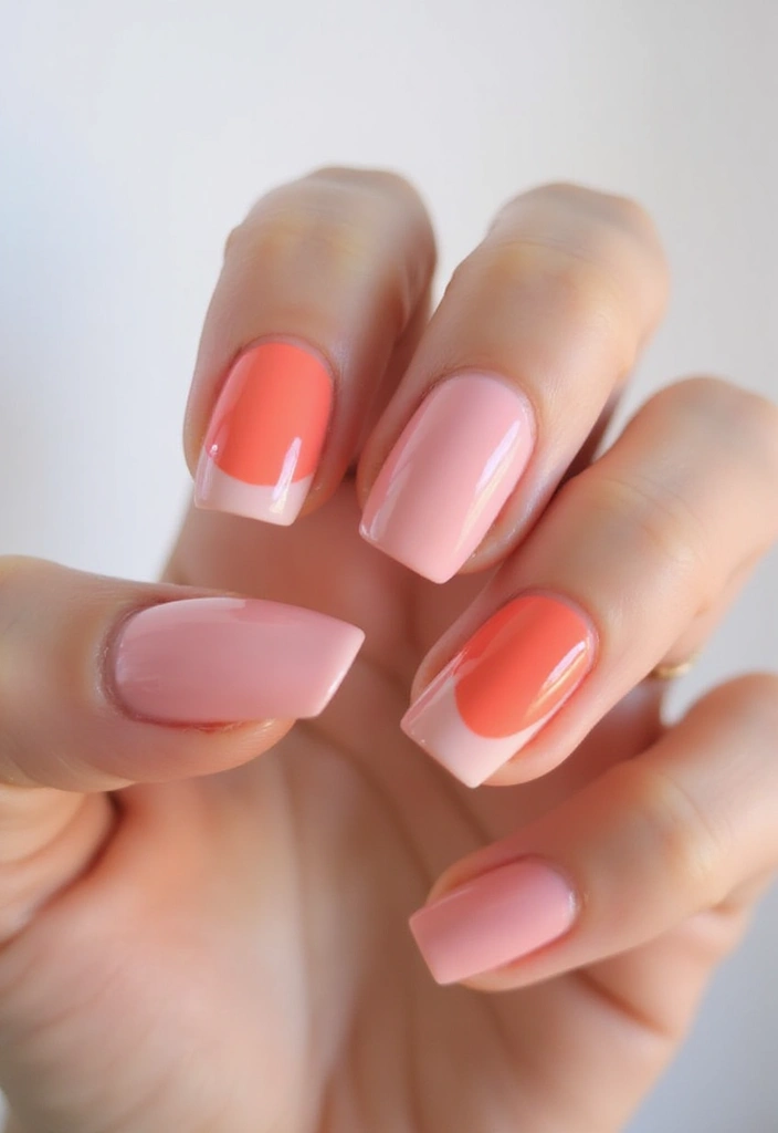 45 French Tip Nail Ideas for Classic Twists with Modern Magic - 31. Half-Moon French Tips