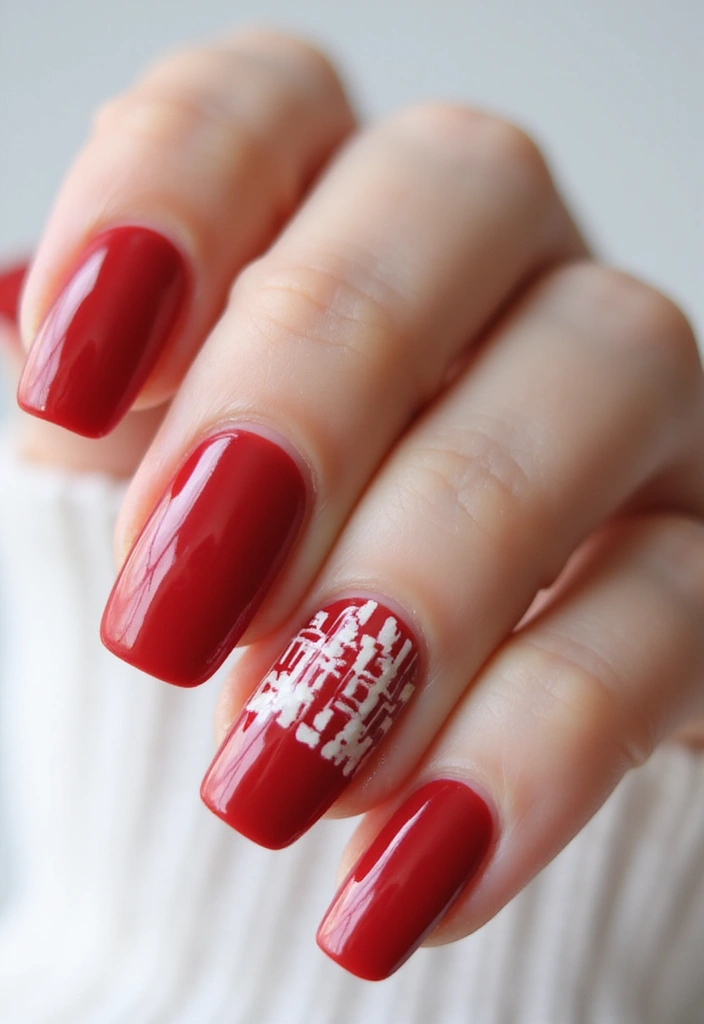 45 French Tip Nail Ideas for Classic Twists with Modern Magic - 34. Classic Red with a Modern Twist