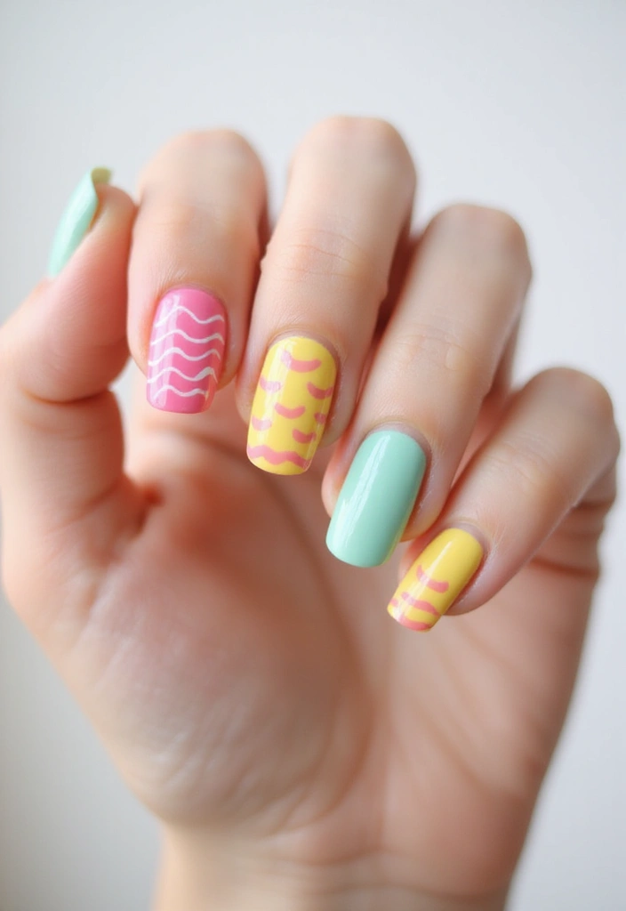 45 French Tip Nail Ideas for Classic Twists with Modern Magic - 40. Candy Striped French Tips