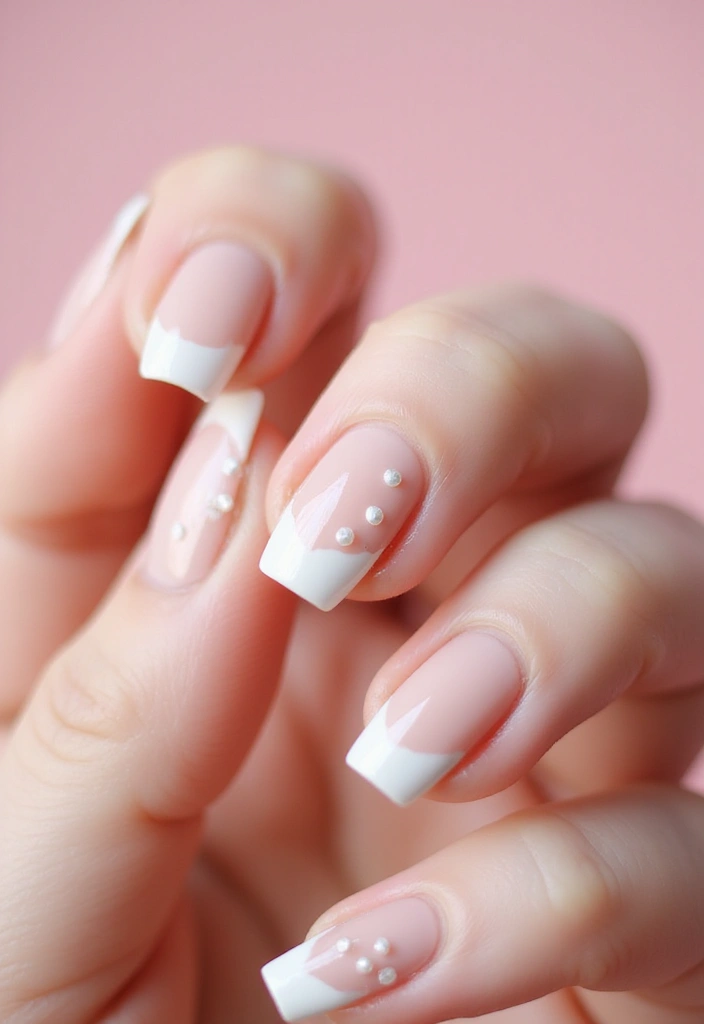 45 French Tip Nail Ideas for Classic Twists with Modern Magic - 43. Elegant Pearls