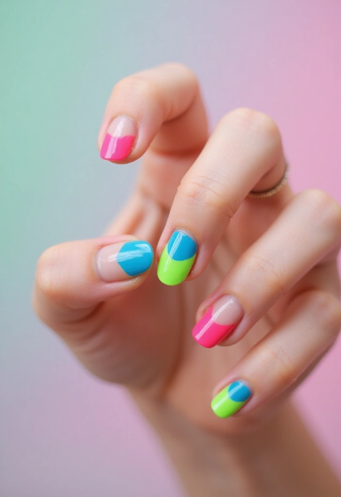 45 French Tip Nail Ideas for Classic Twists with Modern Magic - 7. Neon French Tips