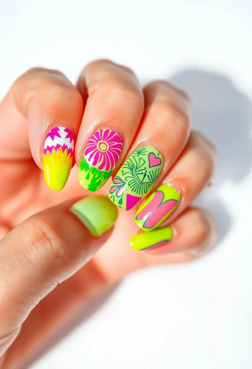 45 Fresh Nail Design Ideas for Trendy Eco-Conscious Consumers - 18. Dazzling Neon