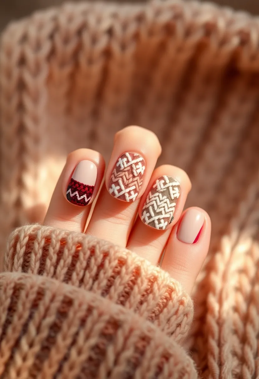 45 Fresh Nail Design Ideas for Trendy Eco-Conscious Consumers - 20. Cozy Knit
