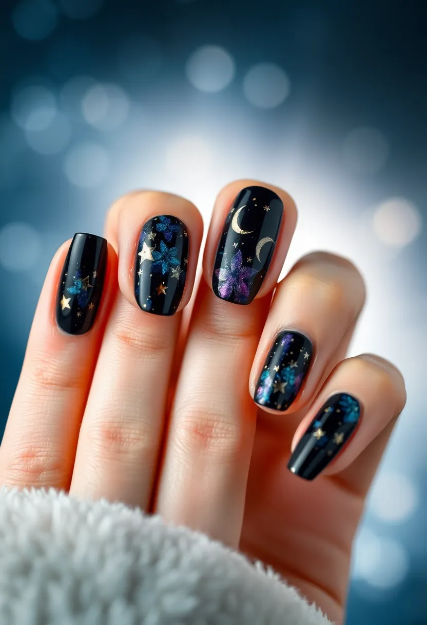45 Fresh Nail Design Ideas for Trendy Eco-Conscious Consumers - 21. Celestial Dreams