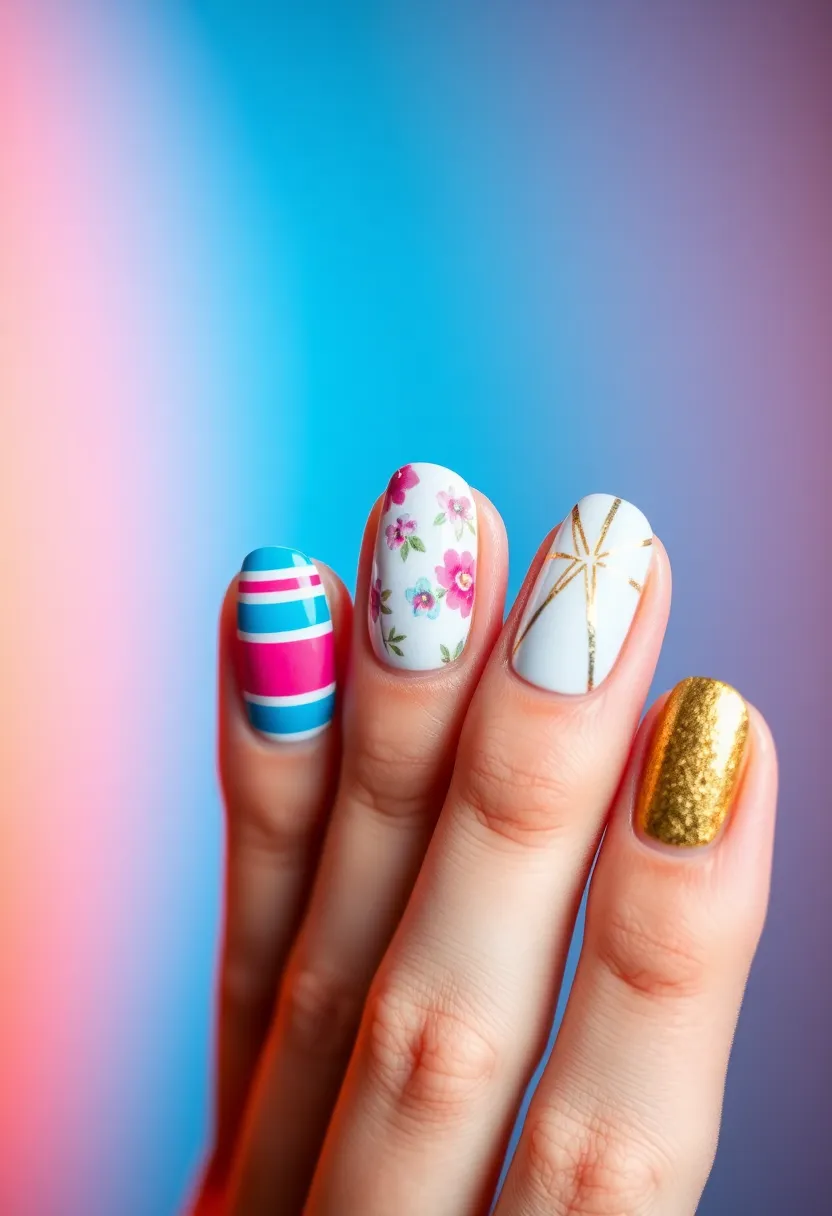 45 Fresh Nail Design Ideas for Trendy Eco-Conscious Consumers - 25. Fusion of Patterns